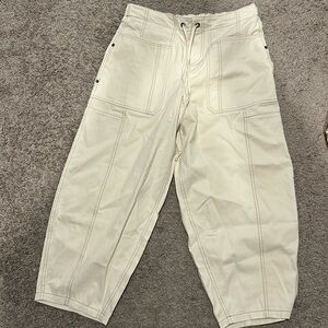New with tags cream colored pull on barrel pants